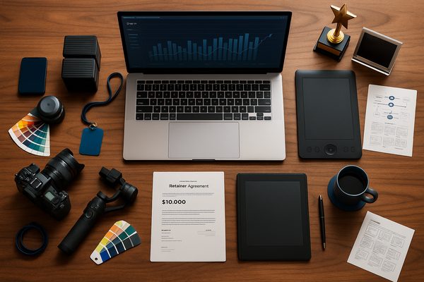 Cost and Pricing 2 An image showing the tools of the trade for a digital marketing specialists.